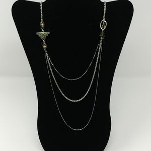 NWT Green Charm Layered Necklace